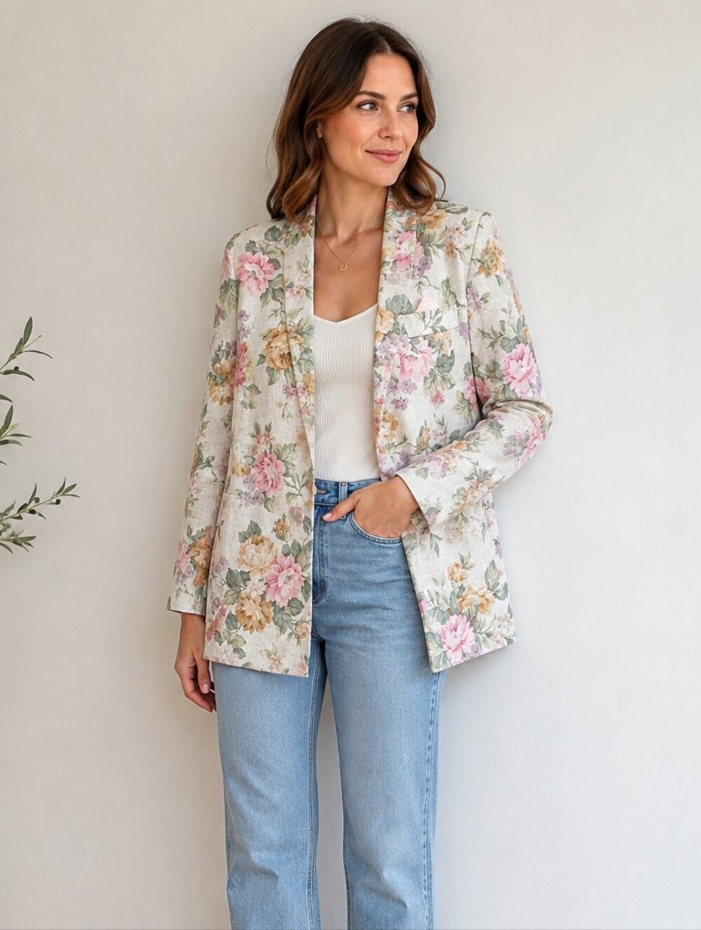 Vintage Ultra Dress New York Floral Blazer Jacket Size 12 Cottagecore